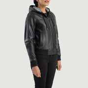 
Rebella Hooded Skórzana Kurtka Bomberka Damska – alternate product view 2