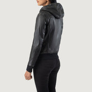
Rebella Hooded Skórzana Kurtka Bomberka Damska – alternate product view 5