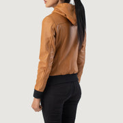 
Rebella Hooded Skórzana Kurtka Bomberka Damska – alternate product view 5