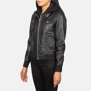 
Roslyn Hooded Skórzana Kurtka Bomberka Damska – alternate product view 2