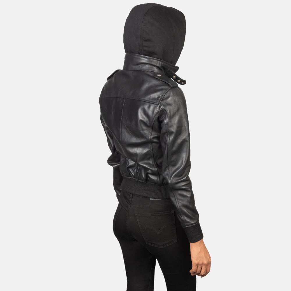 
Roslyn Hooded Skórzana Kurtka Bomberka Damska – alternate product view 5