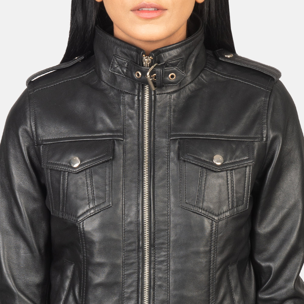 
Roslyn Hooded Skórzana Kurtka Bomberka Damska – alternate product view 6