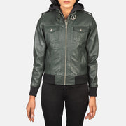 
Roslyn Hooded Skórzana Kurtka Bomberka Damska – alternate product view 4