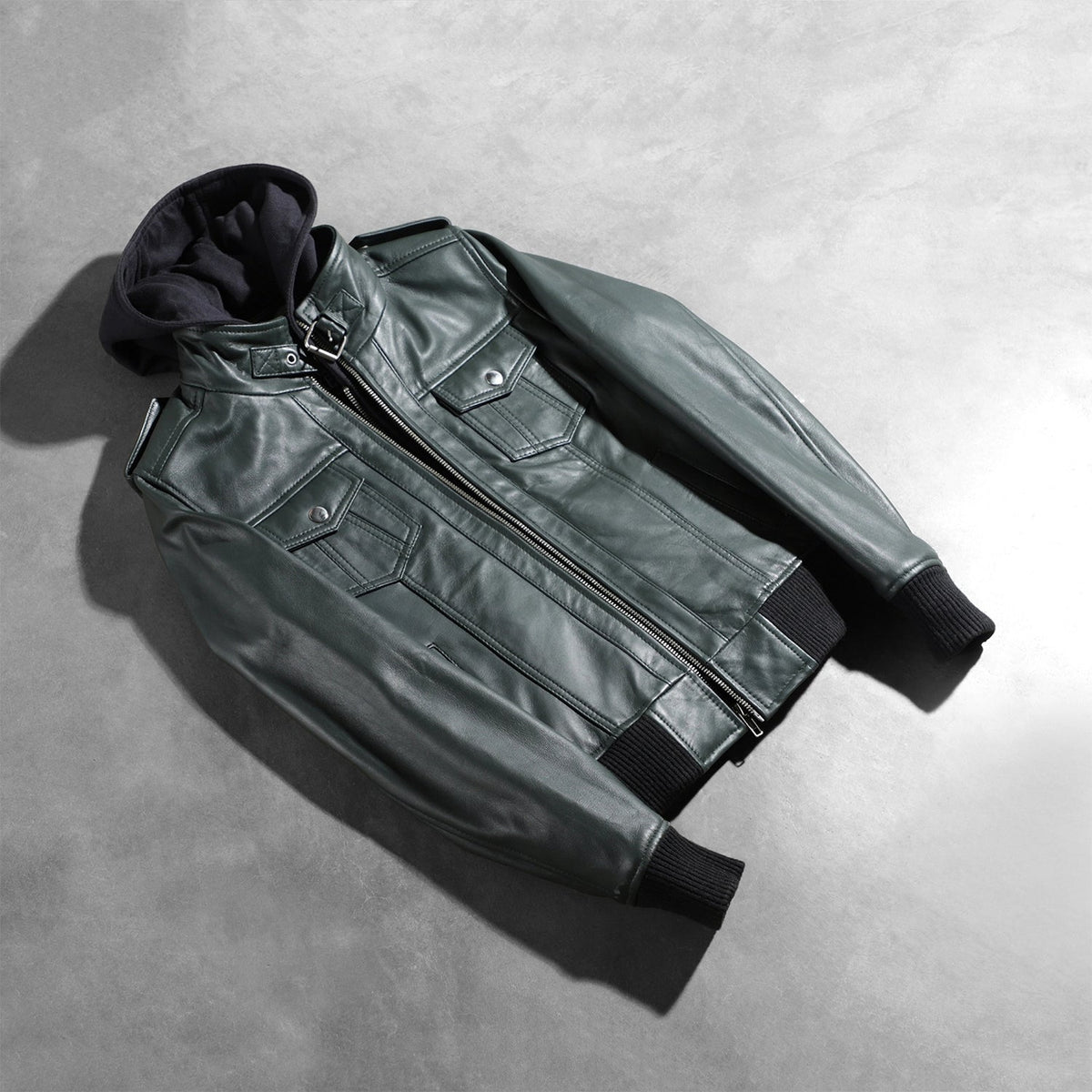 
Roslyn Hooded Skórzana Kurtka Bomberka Damska – alternate product view 7