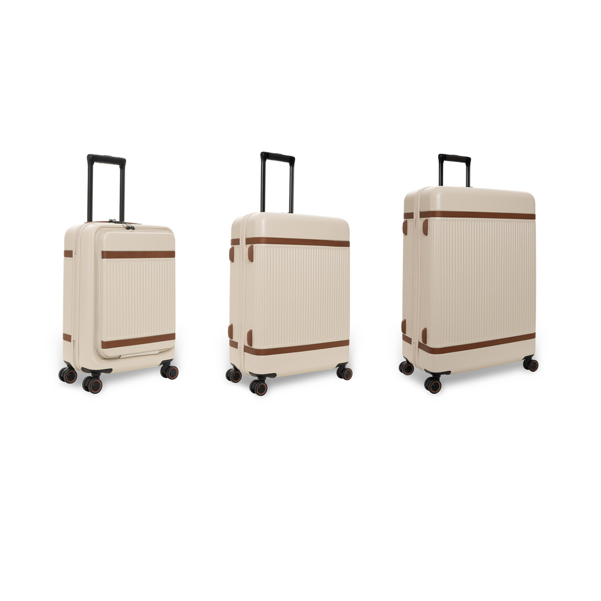 Sandy Beach Suitcase Set Front Pocket Zuna Damska, front view