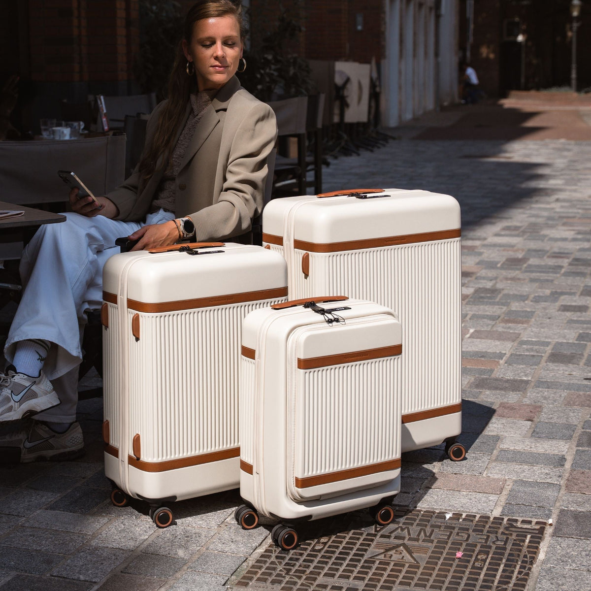 Suitcase Set Front Pocket Zuna Damska – alternate product view 2