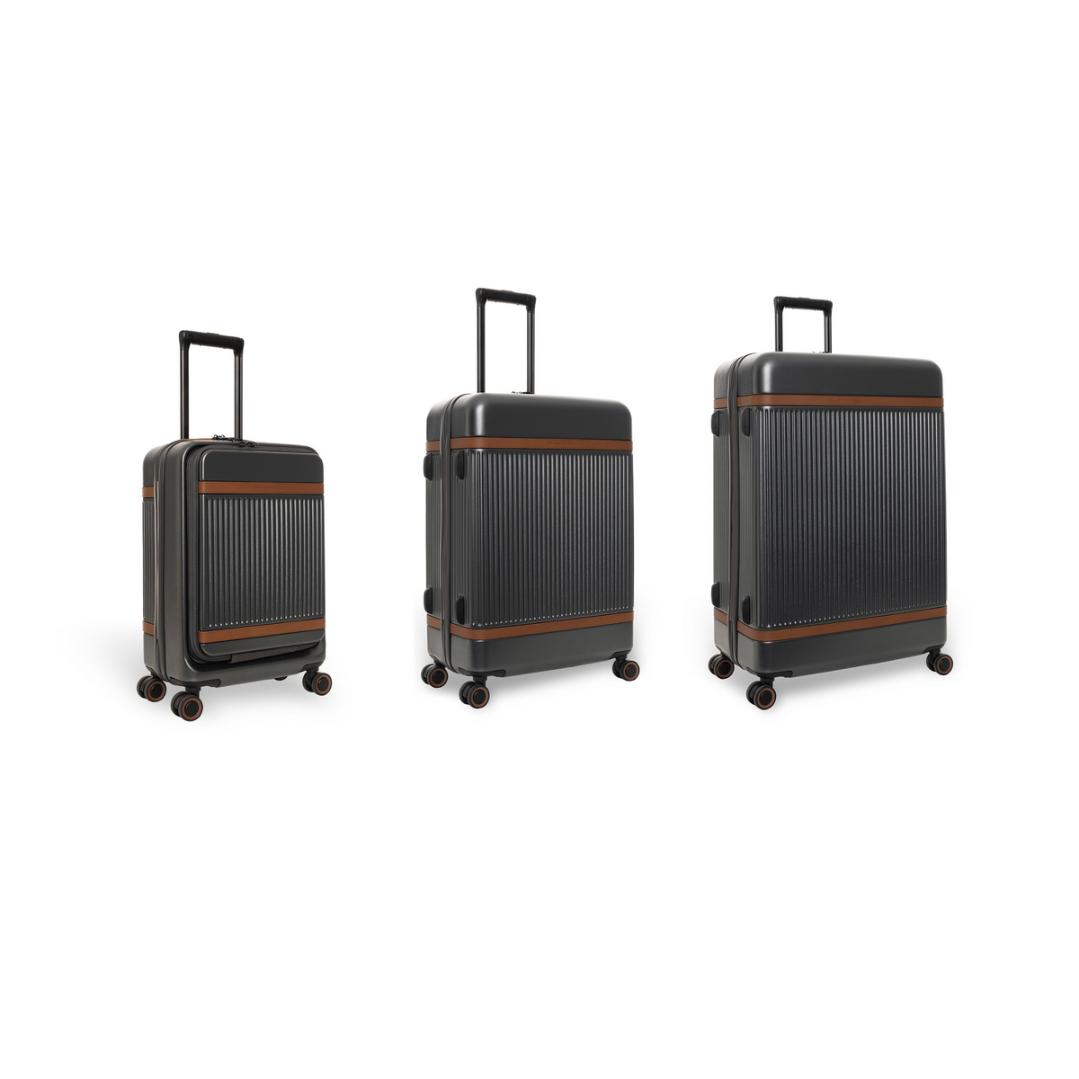 Urban Graphite Suitcase Set Front Pocket Zuna Damska, front view