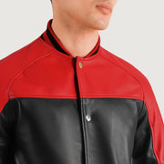 Terrance Czarna Varsity Kurtka Skórzana Męska – alternate product view 3