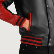 Terrance Czarna Varsity Kurtka Skórzana Męska – alternate product view 6