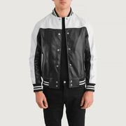 Terrance Czarna Varsity Kurtka Skórzana Męska – alternate product view 1