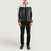 Terrance Czarna Varsity Kurtka Skórzana Męska – alternate product view 3
