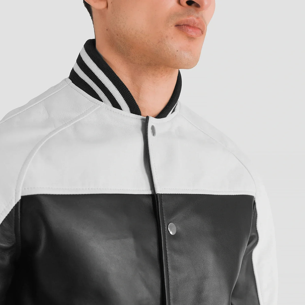 Terrance Czarna Varsity Kurtka Skórzana Męska – alternate product view 6