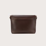 
The Carismatico Vintage Brown Leather Messenger Bag For Men & Women - Profil boczny pokazujący pojemność i głębokość