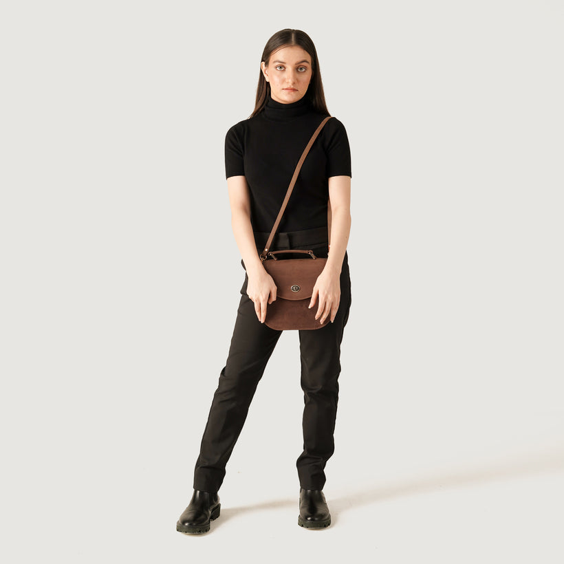 The Sandra Vintage Jasnobrązowy Leather Saddle Bag