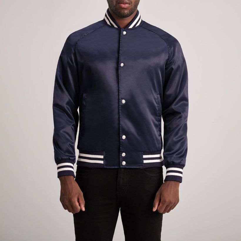 Xander Blue Varsity Kurtka Skórzana Męska