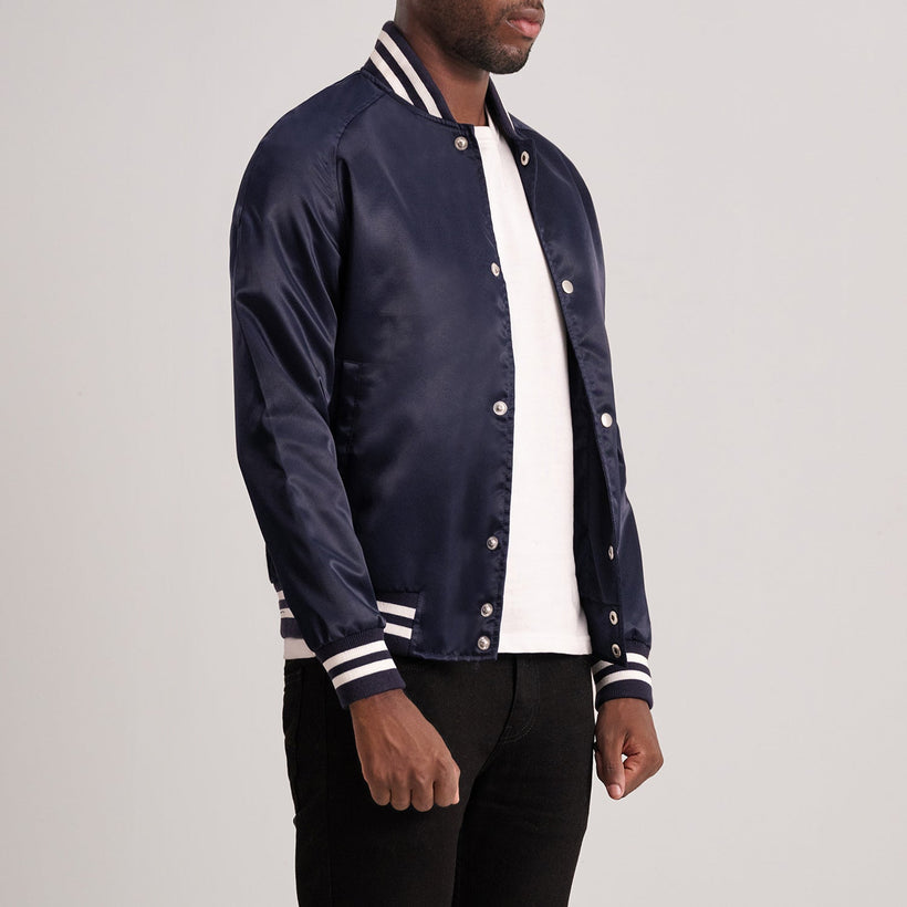 Xander Blue Varsity Kurtka Skórzana Męska