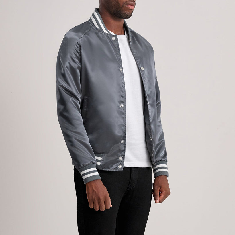 Xander Grey Varsity Kurtka Skórzana Męska