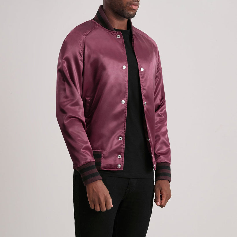 Xander Maroon Varsity Kurtka Skórzana Męska