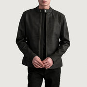 
Zen Tumbled Brązowy Skórzana Ramoneska Męska in Tumbled Brown Sheepskin Leather - Widok z przodu i dopasowana sylwetka | Kup online w oficjalnym sklepie