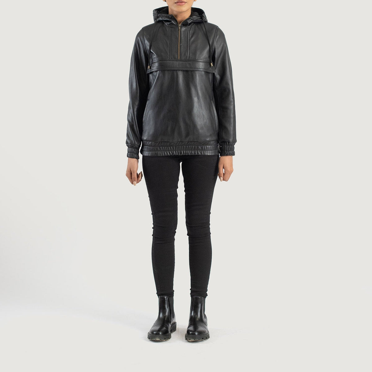 Zest Hooded Pullover Kurtka Skórzana Damska – alternate product view 3